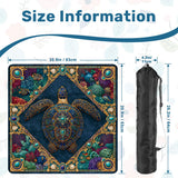 Mosaic Sea Turtle Mini Mahjong Mat 20.9" x 20.9" | Coastal Boho Game Table Pad | Ships Rolled | 2mm or 3mm | AdorableDesignsz - AdorableDesignsz 