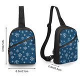 Snowflake Pattern , Holiday Christmas Design Crossbody Sling Bag, Cute Gift Idea