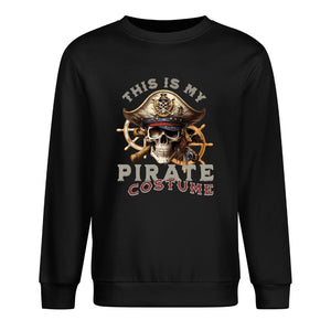 This is my Pirate Costume, Cotton Men's Sweatshirt (Front Printing), Long Sleeve Lazy Halloween Costume