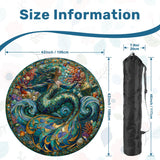 Mermaid Mosaic Round Mahjong Mat | 42" Coastal Boho Game Table Pad | 2mm or 3mm | AdorableDesignsz - AdorableDesignsz 