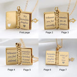 Personalized My Little Star Book Necklace – A Letter to My Daughter in a Locket, Adjustable Pendant with Message Inside, Meaningful Jewelry
