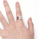 3 Name Custom Stackable Name Ring- 925 Silver