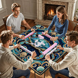 Blue crab coastal mosaic Mahjong mat 31.5 inch with storage bag – view 6