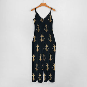 Anchor Pattern Suspender Jumpsuit LTY007 (All-Over Printing)