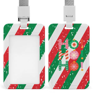 Holiday Ho Ho Ho Design Vertical ID Badge Holder, Name Tag Holder for Hospital staff, Pharmacy Team, Physical Therapy Department, Nurses, Gift Ideas