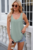 Eyelet Scoop Neck Wide Strap Tank