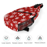 Snowflake Design Holiday Pattern Sling Bag (All-Over Printing), Perfect Gift for Handsfree Holidays