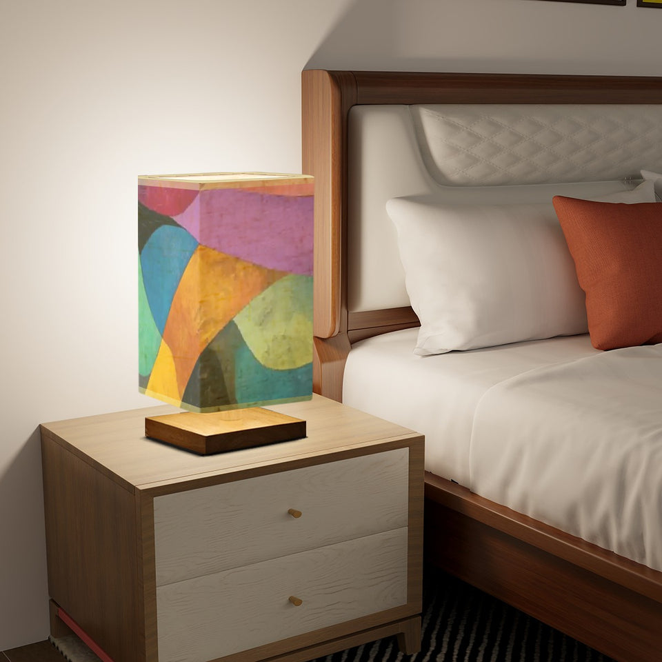 Abstract Art Square Table Lamp, Desk Lamp, Side Table Light, Bedside Lamp