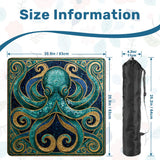 Mosaic Octopus Mini Mahjong Mat 20.9" x 20.9" | Coastal Boho Game Table Pad | Ships Rolled | 2mm or 3mm | AdorableDesignsz - AdorableDesignsz 