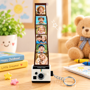 Custom Photo Camera Keychain for Kids – Mini Film Camera with 5–10 Photos - AdorableDesignsz 