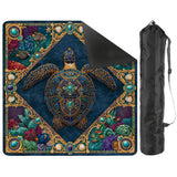 Mosaic Sea Turtle Mini Mahjong Mat 20.9" x 20.9" | Coastal Boho Game Table Pad | Ships Rolled | 2mm or 3mm | AdorableDesignsz - AdorableDesignsz 