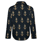 Anchor Pattern Blouse, Women's Irregular Shirt B648 (All-Over Printing), trendy Gift for her