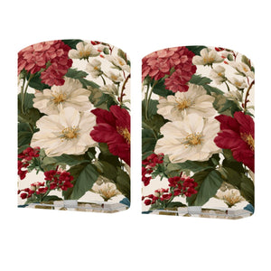 Vintage Floral Linen Wall Sconce Lamp – Cordless Remote-Control Wall Light Wall Sconces Set of Two