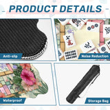 Luxury Scalloped Mahjong Mat 31.5"x31.5" Floral Non-Slip Game Table Mat with Carry Bag | Large Square Mahjong Table Cover & Game Night Decor - AdorableDesignsz 