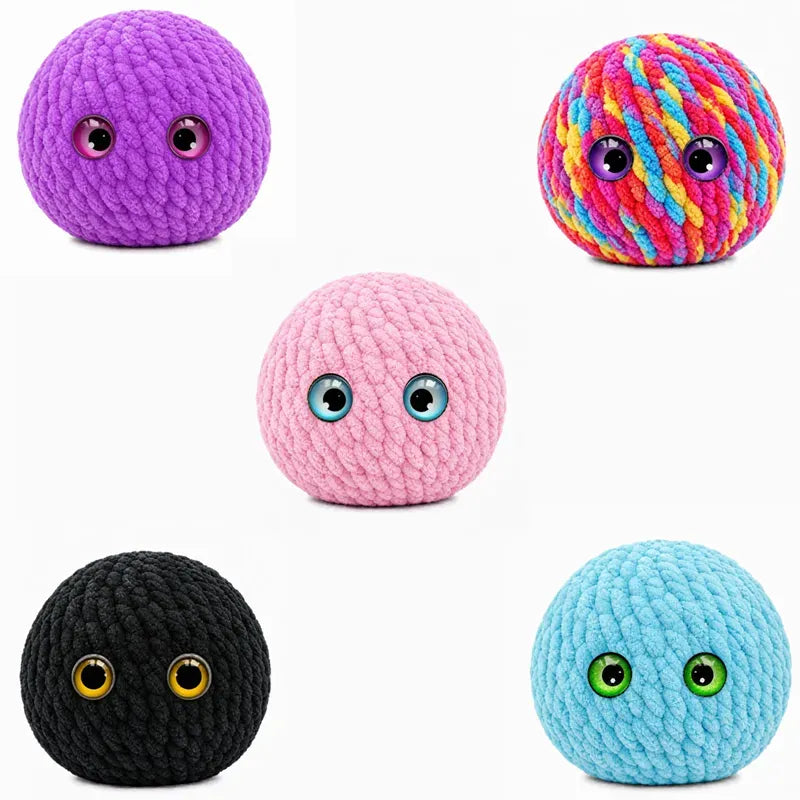 Crochet Bubble Squishy Ball – Soft Handwoven Stress Relief Fidget Toy