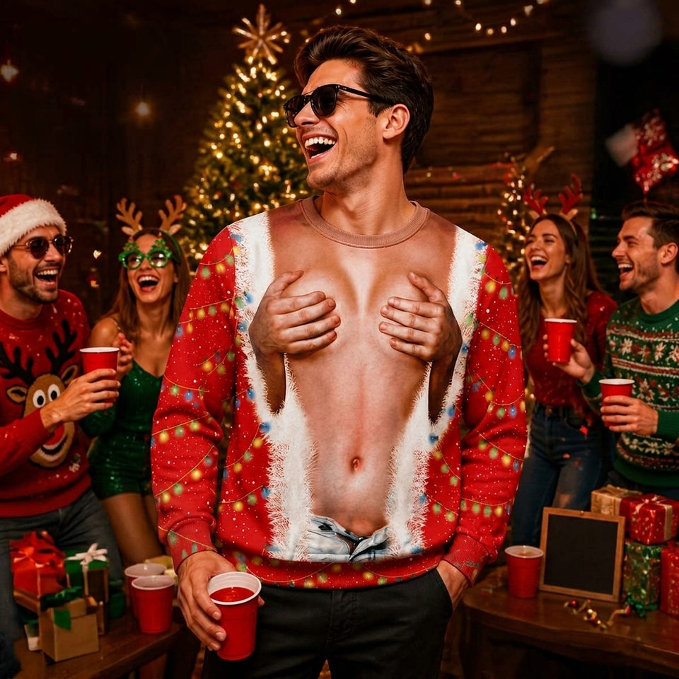 Funny Sexy Body Ugly Christmas Sweatshirt – Novelty Holiday Pullover