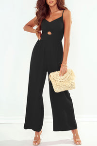 Smocked Spaghetti Strap Wide Leg Jumpsuit