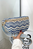 Baeful Chevron Straw Sling Bag