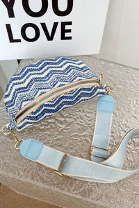 Baeful Chevron Straw Sling Bag