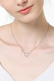 Moissanite Platinum-Plated Heart Necklace - AdorableDesignsz 