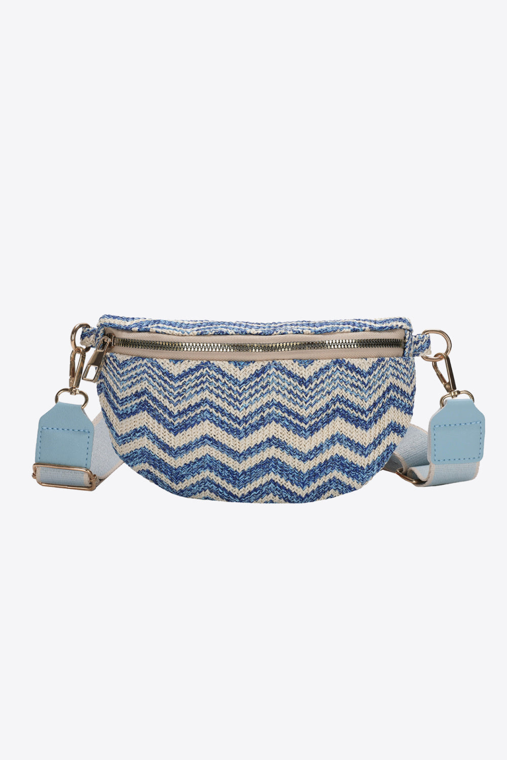 Baeful Chevron Straw Sling Bag