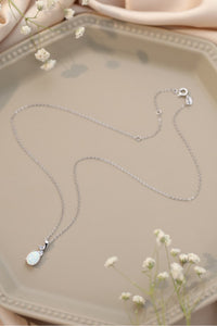 Opal Oval Pendant Chain Necklace - AdorableDesignsz 