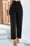 Belted High-Rise Wide Leg Pants