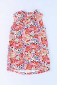 Floral Mock Neck Tank Top - AdorableDesignsz 