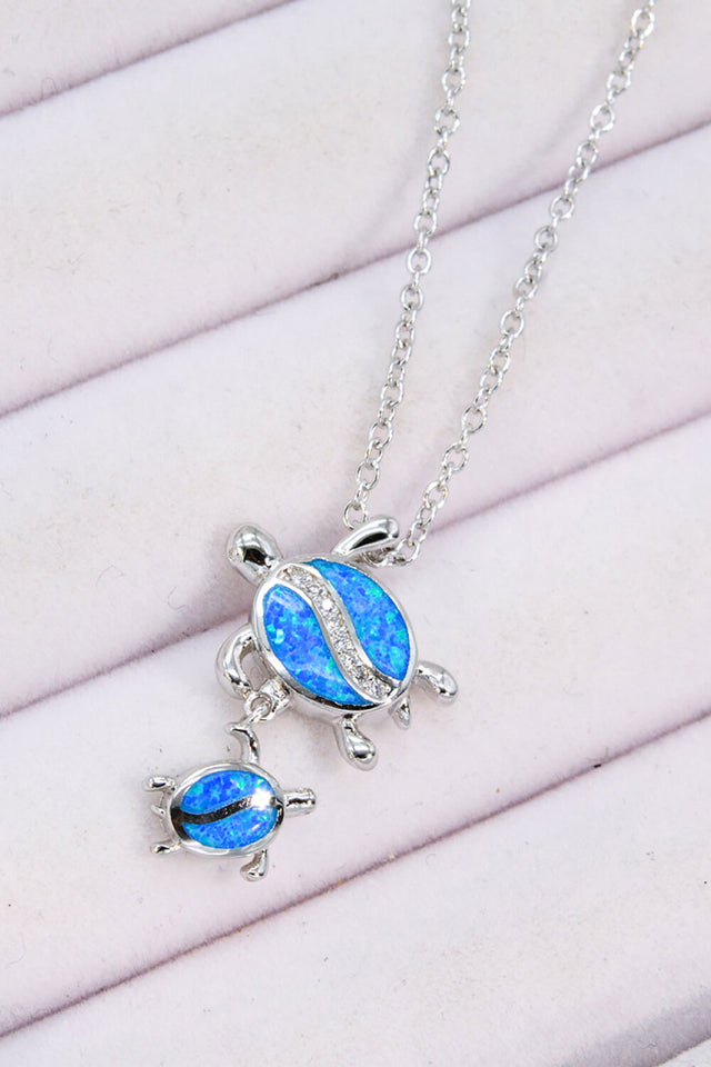 Opal Turtle Pendant Necklace - AdorableDesignsz 