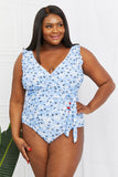 Marina West Swim Full Size Float On Ruffle Faux Wrap One-Piece in Blossom Blue - AdorableDesignsz 