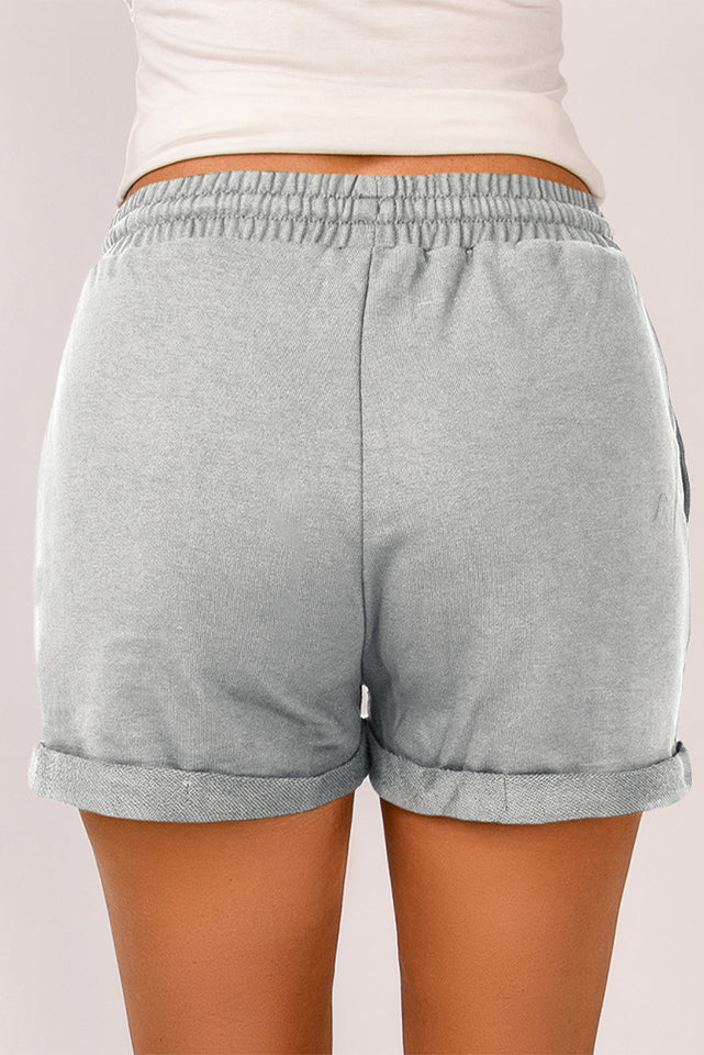 Drawstring Waist Cuffed Shorts - AdorableDesignsz 