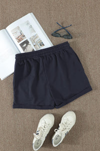 Drawstring Waist Cuffed Shorts - AdorableDesignsz 