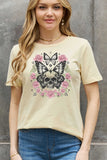 Simply Love Full Size Skull & Butterfly Graphic Cotton Tee