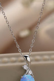 Opal Oval Pendant Chain Necklace - AdorableDesignsz 