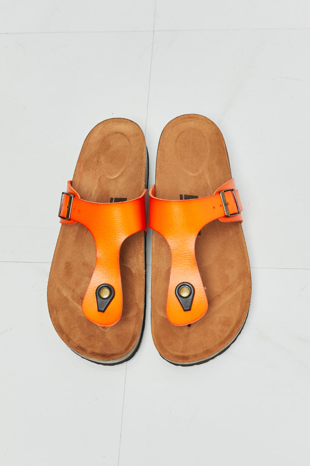 MMShoes Drift Away T-Strap Flip-Flop in Orange - AdorableDesignsz 