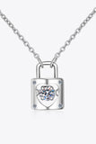 Moissanite Lock Pendant Necklace - AdorableDesignsz 