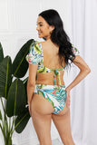 Marina West Swim Vacay Ready Puff Sleeve Bikini in Floral - AdorableDesignsz 