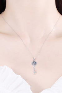 Moissanite Key Pendant Necklace - AdorableDesignsz 