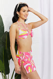 Marina West Swim Disco Dive Bandeau Bikini and Skirt Set - AdorableDesignsz 