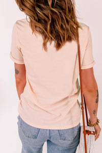 SUMMER Cuffed Round Neck Tee - AdorableDesignsz 