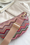 Baeful Chevron Straw Sling Bag