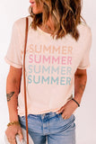 SUMMER Cuffed Round Neck Tee - AdorableDesignsz 