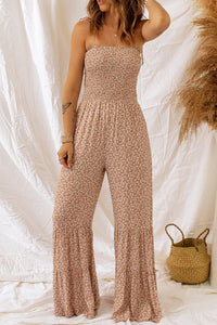 Blooms & Beauty: Floral Spaghetti Strap Wide Leg Jumpsuit