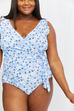 Marina West Swim Full Size Float On Ruffle Faux Wrap One-Piece in Blossom Blue - AdorableDesignsz 