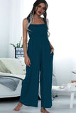 Square Neck Sleeveless Pocket Jumpsuit