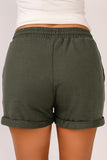 Drawstring Waist Cuffed Shorts - AdorableDesignsz 