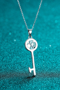 Moissanite Key Pendant Necklace - AdorableDesignsz 