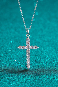 Moissanite Cross Pendant Chain Necklace - AdorableDesignsz 