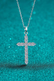 Moissanite Cross Pendant Chain Necklace - AdorableDesignsz 