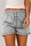 Drawstring Waist Cuffed Shorts - AdorableDesignsz 